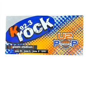 U2 Popmart 1997 Tour K Rock 92.3 Bumper Sticker - NEW